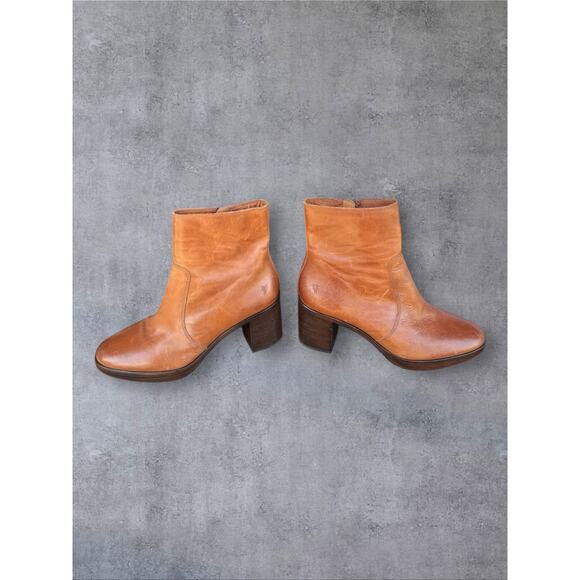 Frye Joan Campus Leather Bootie Boot Women’s Sz 8 Redwood - Picture 4 of 9